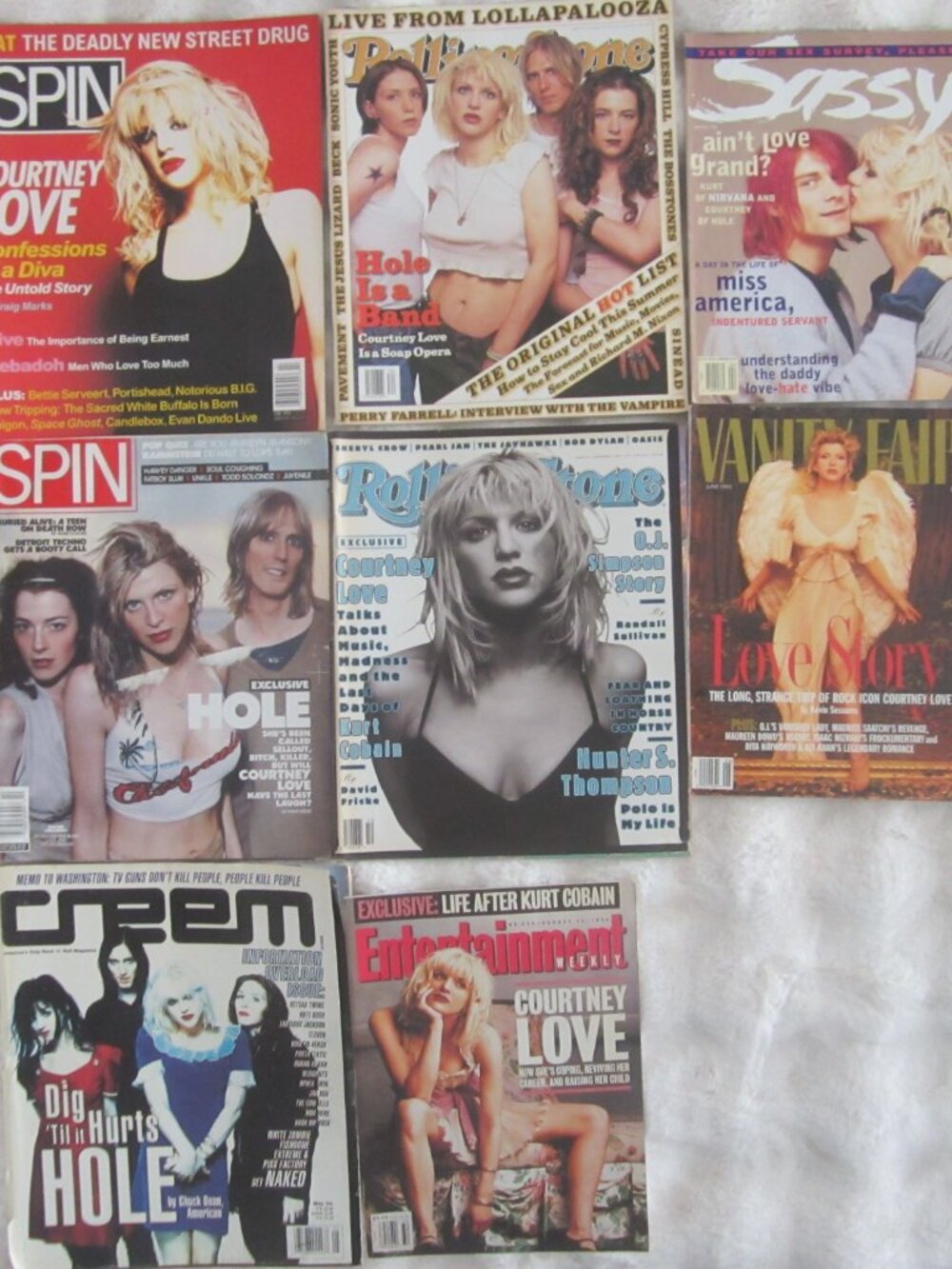 Kurt Cobain Courtney Love Sassy Hole- ROLLING STONE- SPIN LOT 90's-8 Memorabilia
